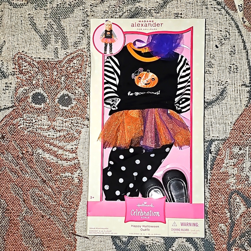 Madame Alexander for hallmark doll costume Halloween theme 18in new